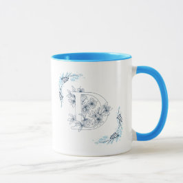 Caneca Monograma Azul, Calmo Café Floral