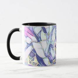 Caneca Monograma Azul Floral E Roxo