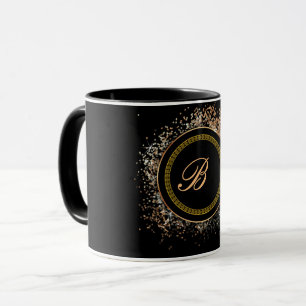 Caneca Monograma B de ouro a preto