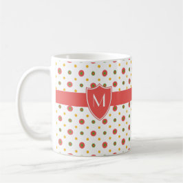 Caneca Monograma Bolinhas brancas rugas