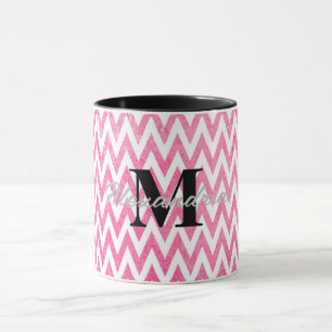 Caneca Monograma branco cor-de-rosa