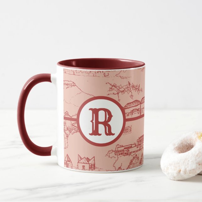 Caneca Monograma - Chattanooga Toile Mug Rosa (Com Donut)