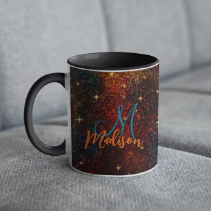 Caneca Monograma claro, iridescente e colorido,