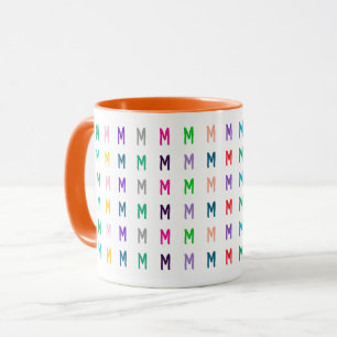 Caneca Monograma Colorido Personalizado de Criança Brilha