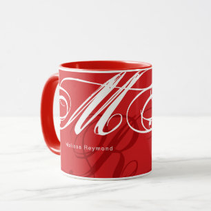 Caneca Monograma com cores vermelho-vermelho superdimensi