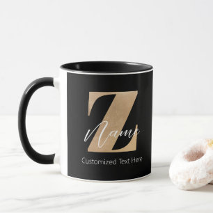 Caneca Monograma com Inicial Z e Nome Personalizado