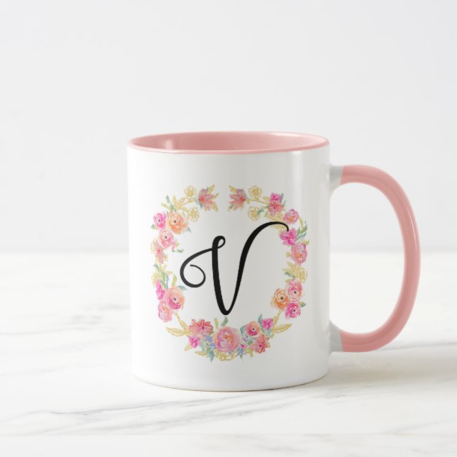 Caneca Monograma Cor-de-Rosa (V) (Direita)