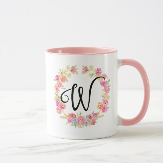 Caneca Monograma Cor-de-Rosa (W) (Direita)