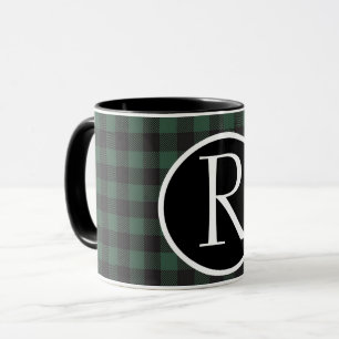 Caneca Monograma da xadrez de búfalos em SImple