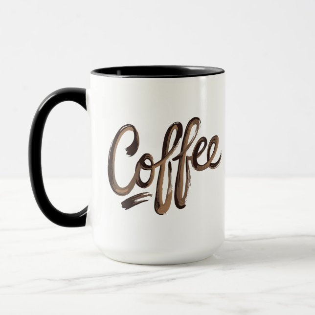 Caneca Monograma de café Elegante Personalizado (Esquerda)