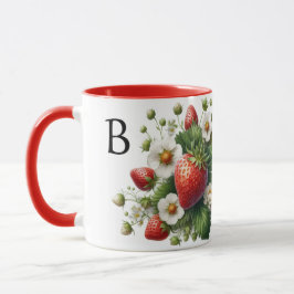 Caneca Monograma de Fruta de Morango Combo Mug