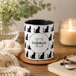 Caneca Monograma de Gatos, Gatos e Mais Gatos
