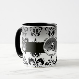 CANECA MONOGRAMA DE GEMSTONE BRANCO PRETO