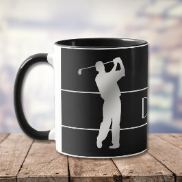Caneca Monograma de Golfer Silver Silhouette