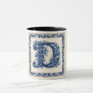 Caneca Monograma de Herança Norueguesa-Azul