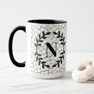 Caneca Monograma de Impressão Mosaico