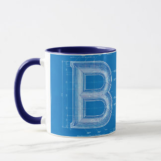 Caneca Monograma de Letra B em Projeto