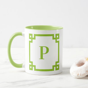 Caneca Monograma de Limite Chave Grego de Limão Limão
