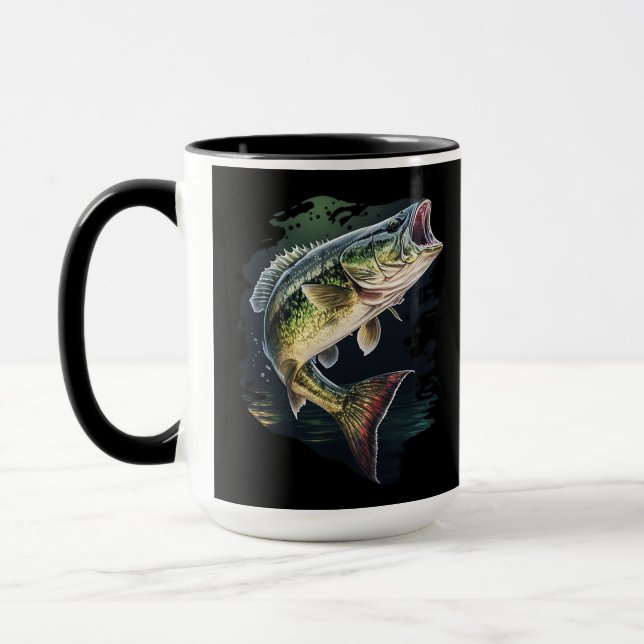 Caneca Monograma de Pesca de Baixo-Algarismo (Esquerda)