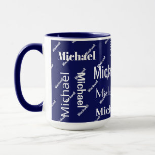 Caneca Monograma de Repetição em Preto e Branco Primeir