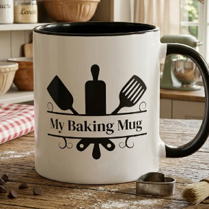 Caneca Monograma de Utensílios de Cozinha