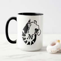 Monograma do Camarão com Estilo Preto