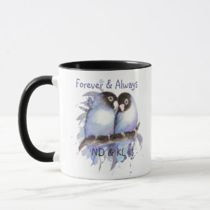 Caneca Monograma do Casal Noivado de Casamento das aves