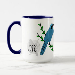 Caneca Monograma do Pássaro Turquesa bonito