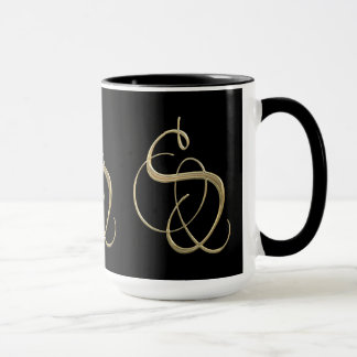 Caneca Monograma dourado da inicial S