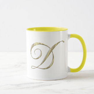 Caneca Monograma Dourado - Letra D Iniciais