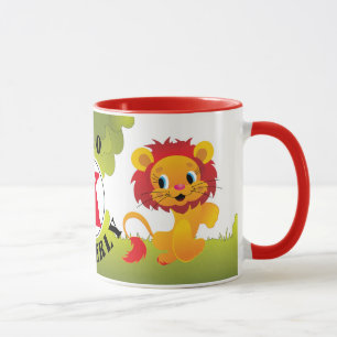 Caneca Monograma e nome personalizados do leão LEO de Cub