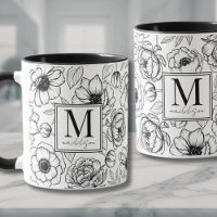 Monograma Elegante Preto e Branco