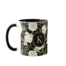 Monograma Floral Vanilla Verde Monograma Romântico