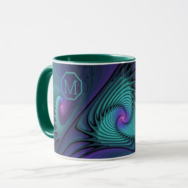 Caneca Monograma Fratural abstrato (Frente Esquerda)