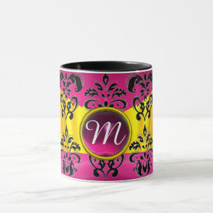 CANECA MONOGRAMA GEMSTONE DE FUCHSIA DOURADA DE PINCO PRE