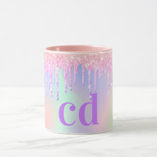 Caneca Monograma holográfico roxo púrpura