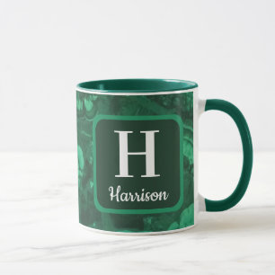 Caneca Monograma Inicial da Família com Pedra Preciosa Ve