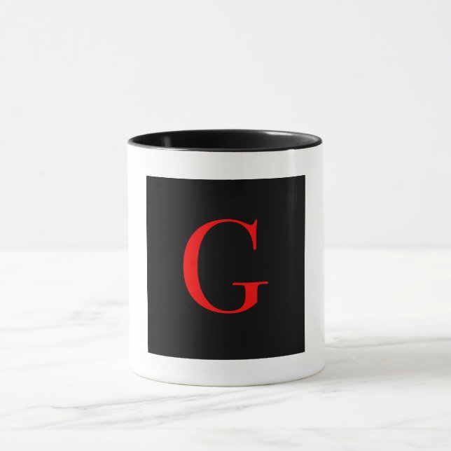 Caneca Monograma Inicial G Combinação Preto Branco  (Centro)
