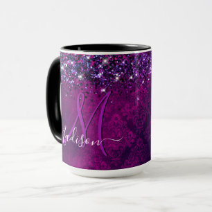 Caneca Monograma magenta preto escura escura escura e esc