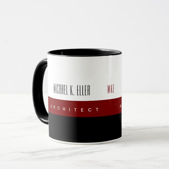 Caneca Monograma Name e Job Modern Architect (Frente Esquerda)