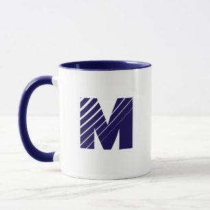 Caneca Monograma Negrito Moderno Azul Marinho Bran