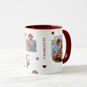 Caneca Monograma Nome 3 Fotocolagem Trendy Modern Mug