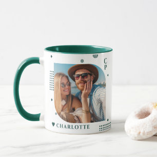 Caneca Monograma Nome Trendy Foto Simple Modern