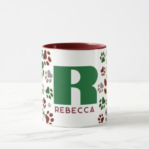 Caneca Monograma Pata de Cachorro Xadrez de Búfalo