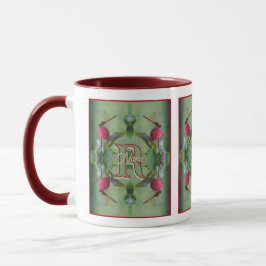 Caneca Monograma Personalizado Arte de Libélula com a Ini