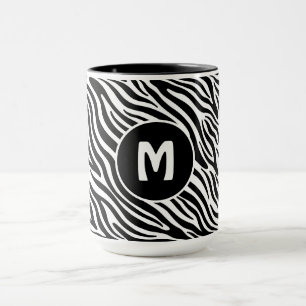 Caneca Monograma Personalizado com Estampa de Zebra