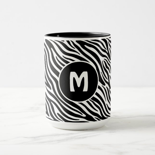 Caneca Monograma Personalizado com Estampa de Zebra (Centro)