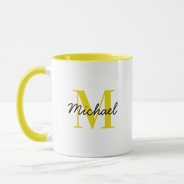Caneca Monograma personalizado e nome bold Mug colorido (Esquerda)