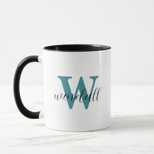Caneca Monograma Personalizado em Camada Moderna (Esquerda)