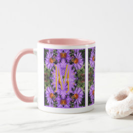 Caneca Monograma Personalizado Inicial Nome Abelha Aster
